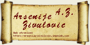 Arsenije Živulović vizit kartica
